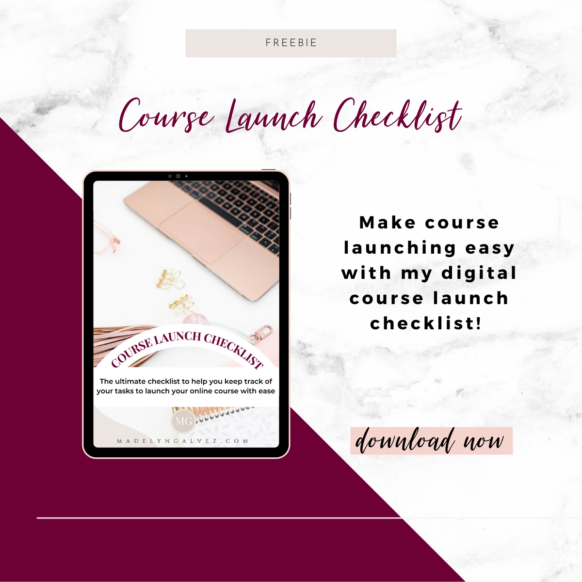 Course Launch Checklist Madelyn Galvez Online Business Management